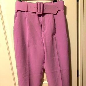 Zara Orchid High Waisted Belt Pants sz M